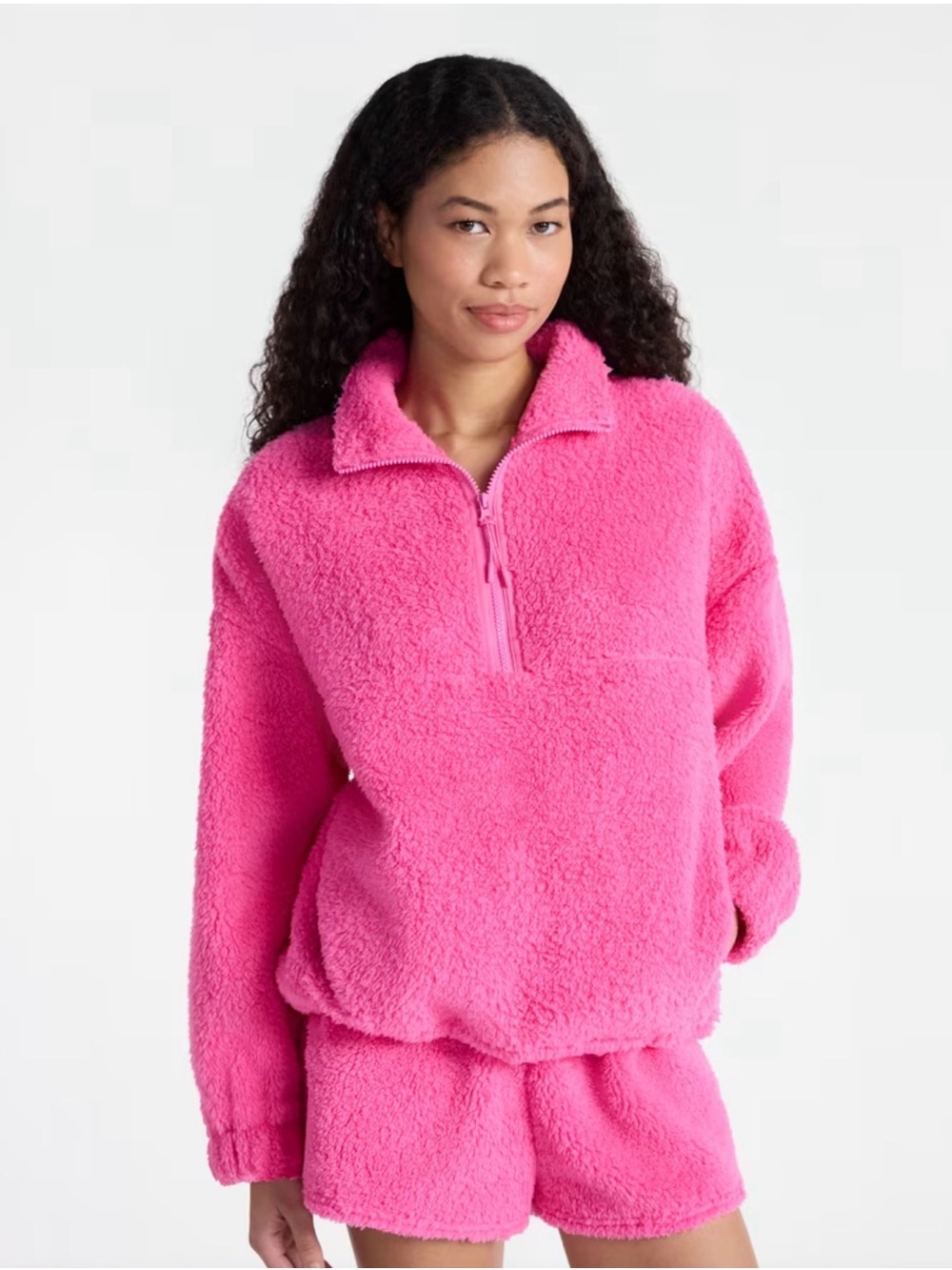 🌸NWT NO BOUNDARIES PINK QUARTER ZIP FLEECE SIZE SMALL🌸
